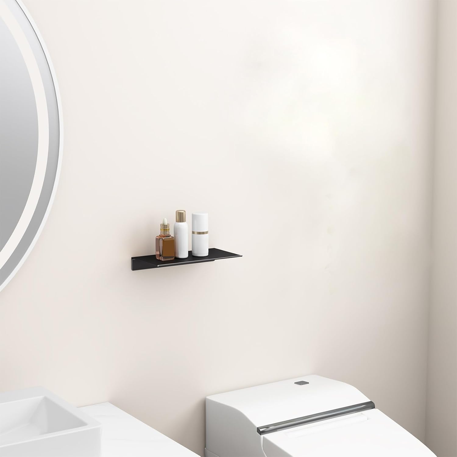 Danpoo 8 Black Floating Shelf for Wall Storage