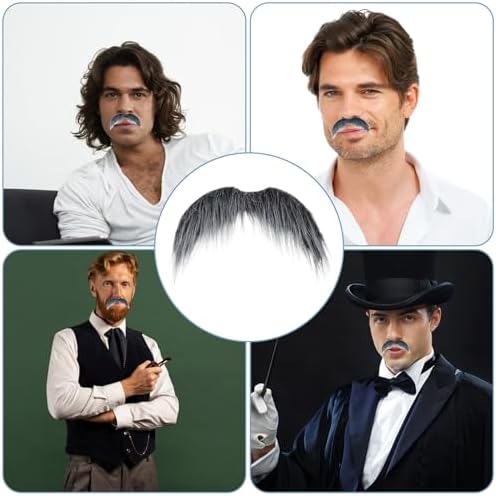 Tucnoeu 2Pcs Realistic Fake Mustaches for Halloween and Cosplay 1