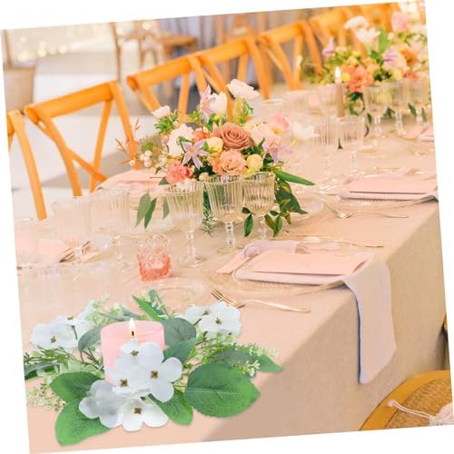 VINTORKY Artificial Eucalyptus Wreath Candle Decor