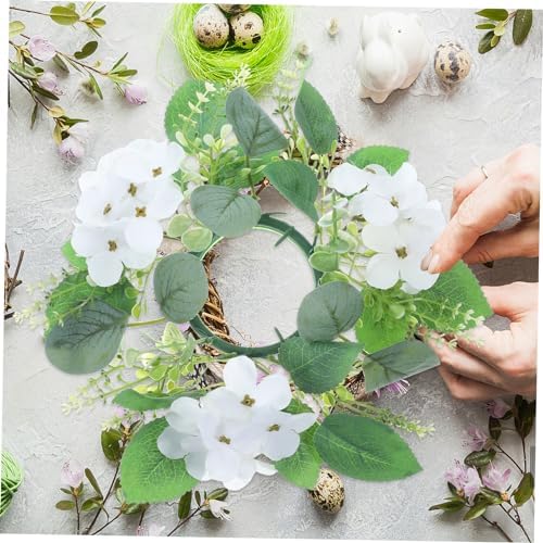 VINTORKY Artificial Eucalyptus Wreath Candle Decor