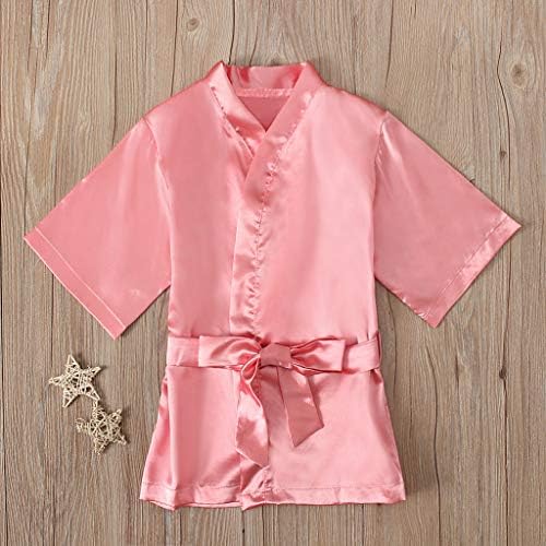 Soft Silky Satin Robes for Girls Kids Spa Wedding Pajamas Dress