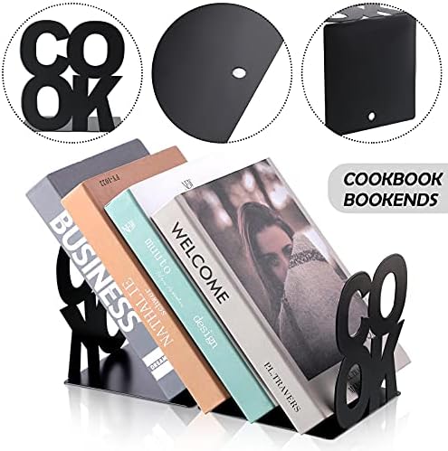 Hotop Black Decorative Bookends for Kitchen and Bookshelves