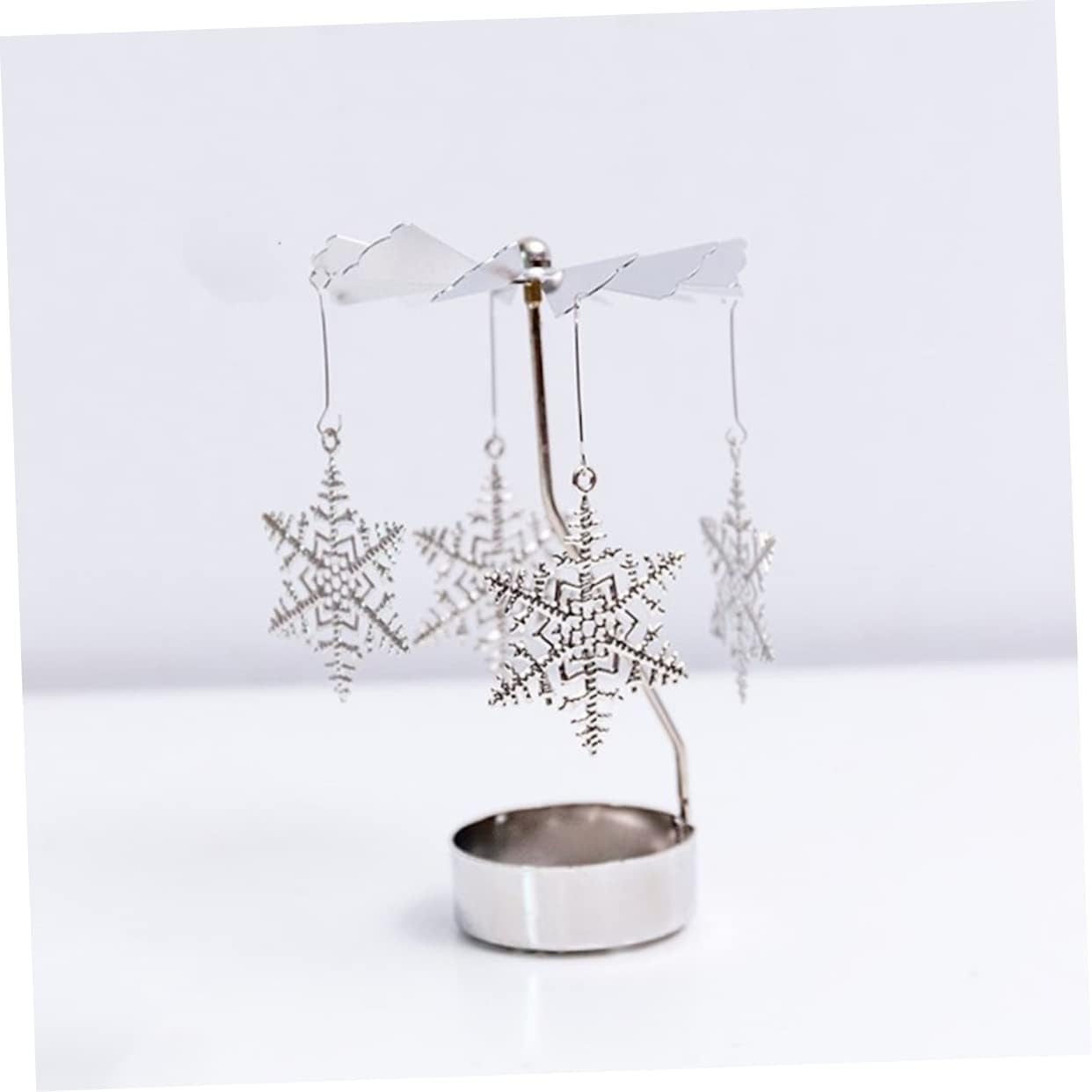 Rotating Candlestick with Snowflake Windmill Design