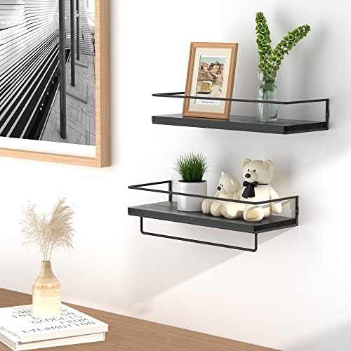 ZGO Floating Shelves Set of 2 with Towel Rack