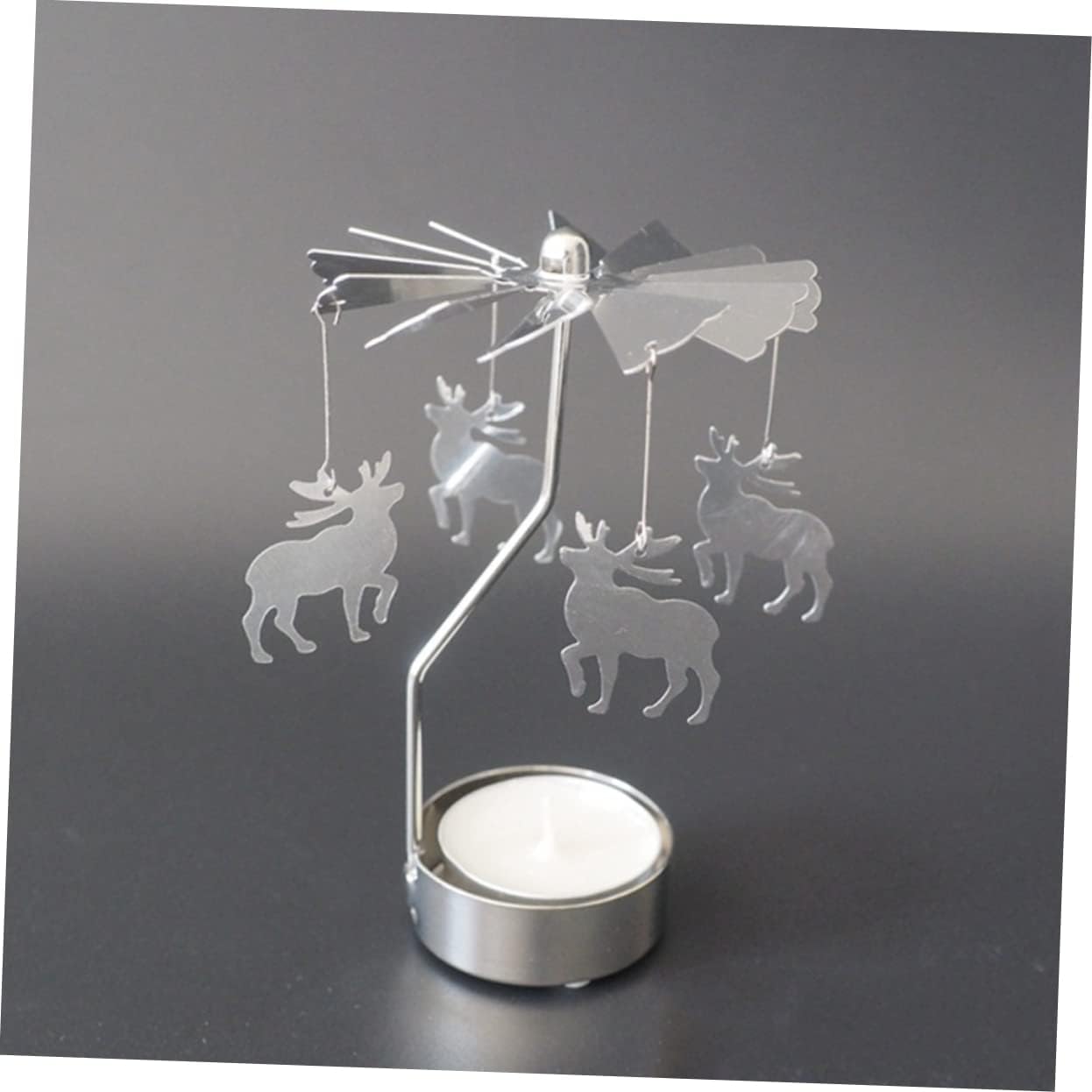 Rotating Candlestick with Snowflake Windmill Design