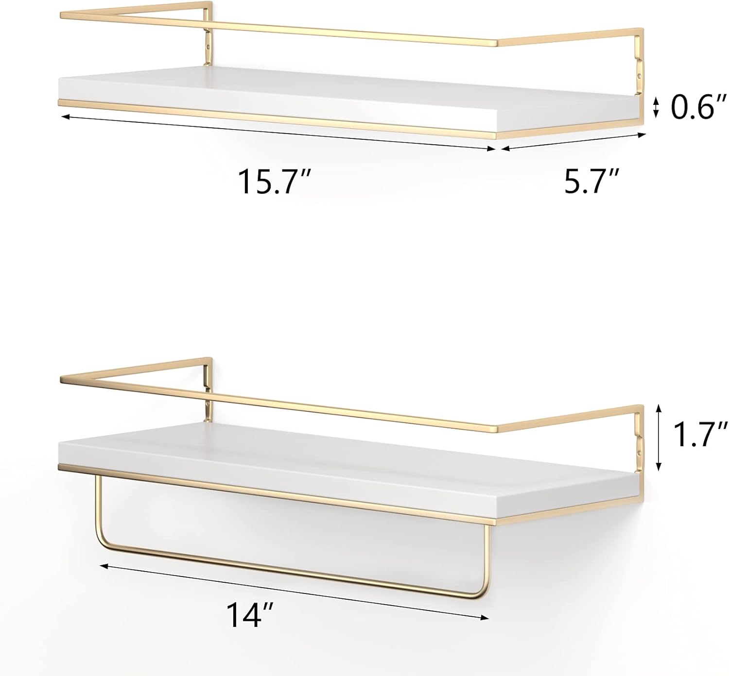 Shario Floating Shelves Set of 2 - White