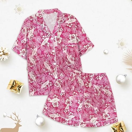 Cute Girls Floral Print 2-Piece Pajama Set