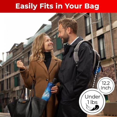 TUMELLA Flip-proof Inverted Travel Umbrella 46