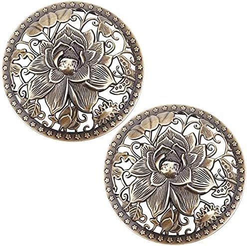 GORGECRAFT 2PCS Bronze Lotus Candle Covers for Jar Candles