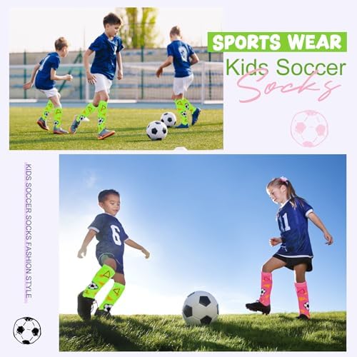 Zando Toddler Soccer Socks for Boys Girls 3-6 Years