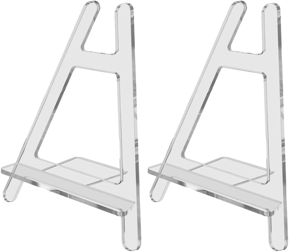 LOGOFUN 2Pcs Acrylic Display Stand for Plates Phones