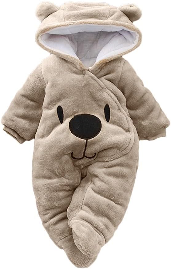 Velvet Hooded Romper Jumpsuit for Baby Girl Boy