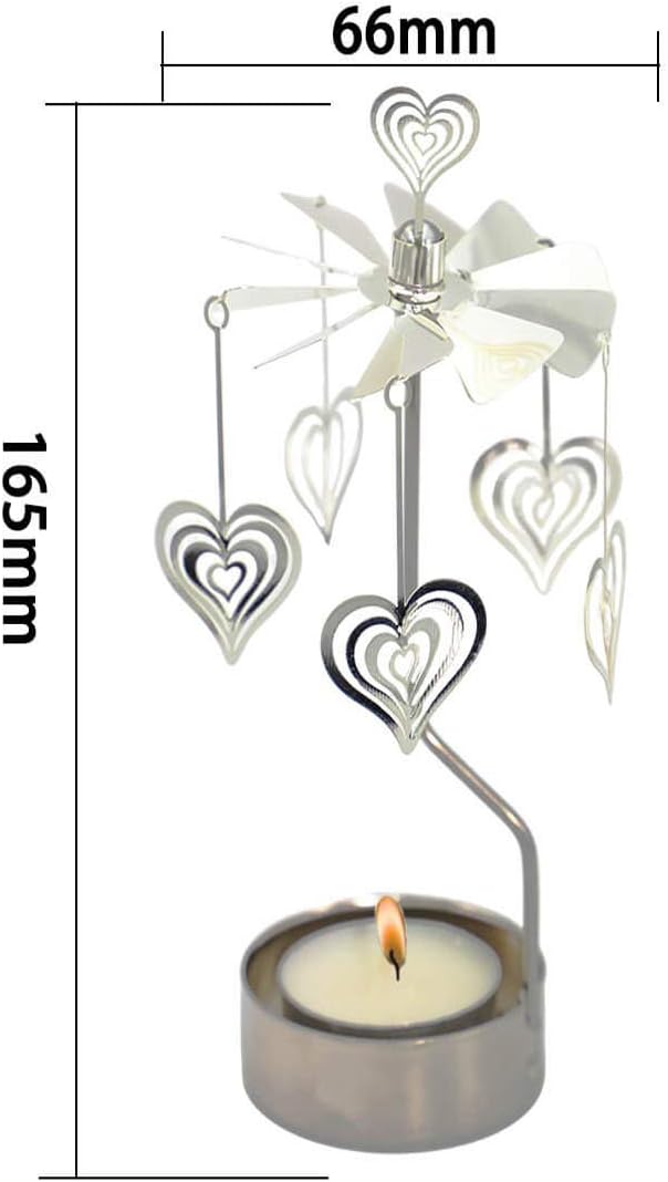 Rotary Candle Holder Spinning Metal Heart Gift