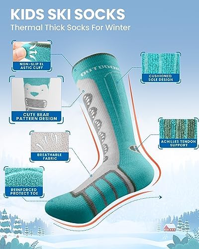 OutdoorMaster Kids Ski Socks 23 Pack Merino Wool 1