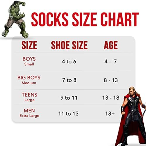 Marvel Legends Socks for Boys Men - 6 Pack