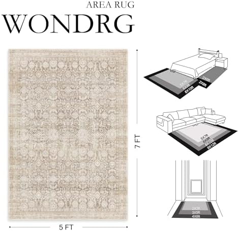 WondRg Distressed Floral Hallway Runner Rug