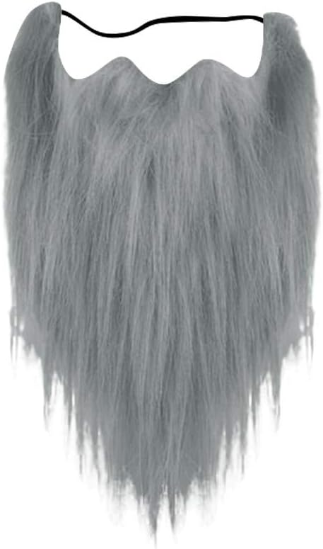 Shitou Halloween Fake Beard Gray One Size