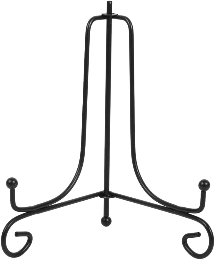 Tbest Large Plate Display Stand 6 Inches Black Iron Easel
