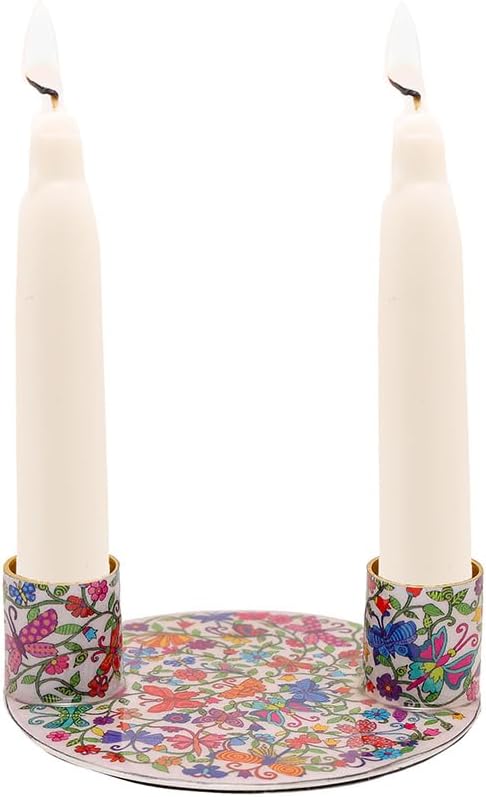 Yair Emanuel 4 Inch Flat Plate Shabbat Candle Holder