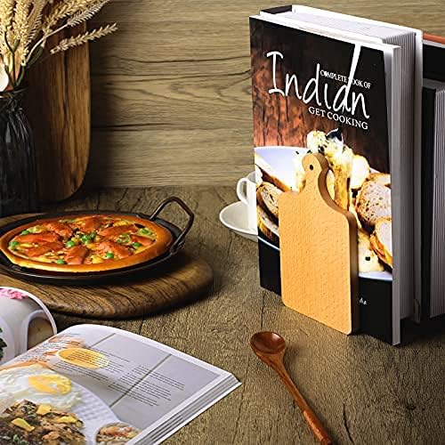 Jetec Wood Bookends with Kitchen Cutting Board Design