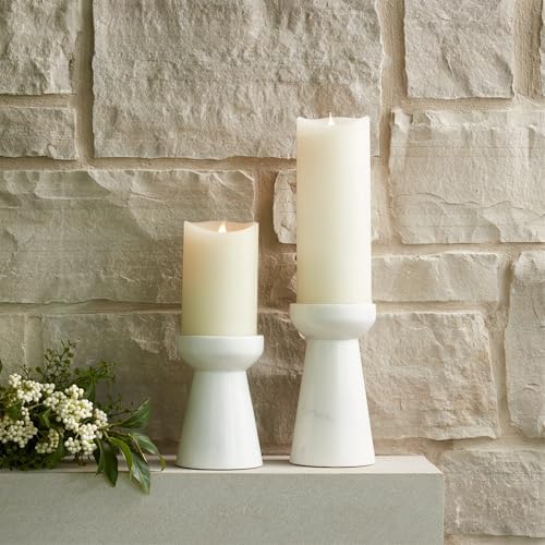 Melrose Tapered Marble Candle Holder Set of 2