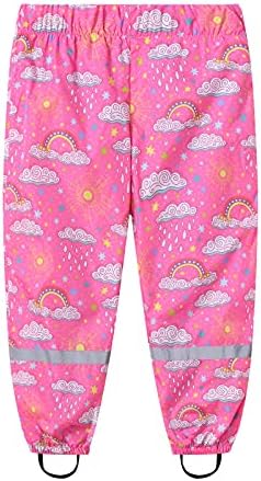Kids Waterproof Rain Pants with Reflective Strips for Boys Girls