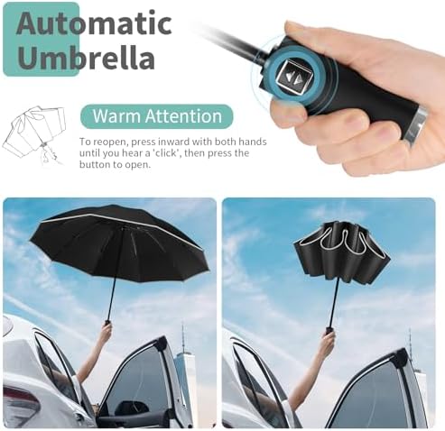 Yoobure Inverted Travel Umbrella Windproof UV Protection