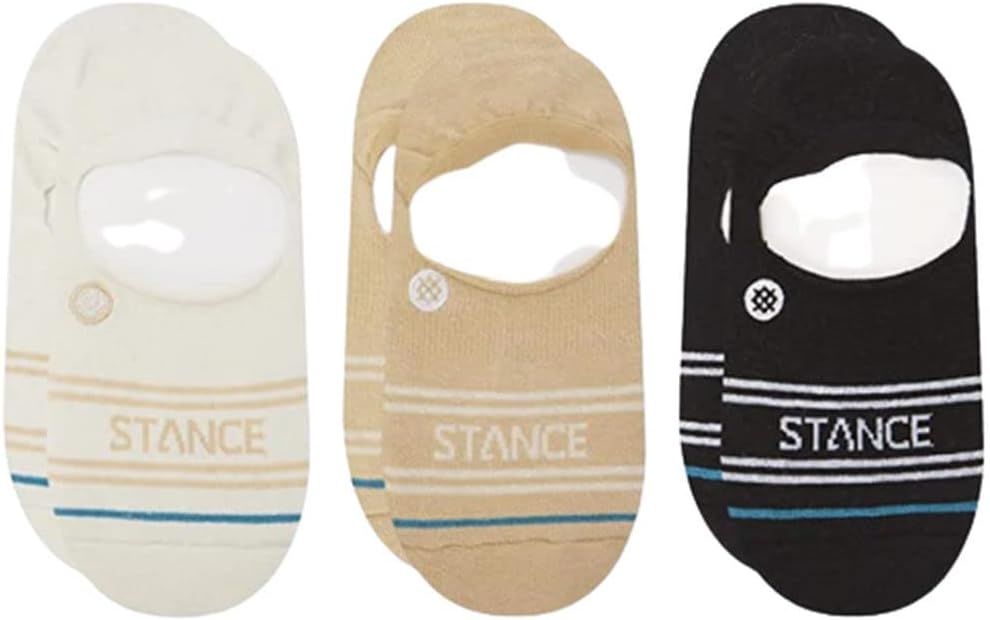 Stance Mens Basic No Show Socks 3 Pack Large Cream 1