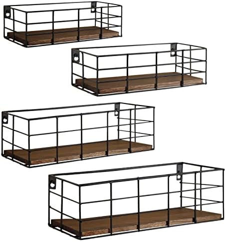 Fixwal Floating Shelves 4 Sets Wall Mounted Storage Shelves