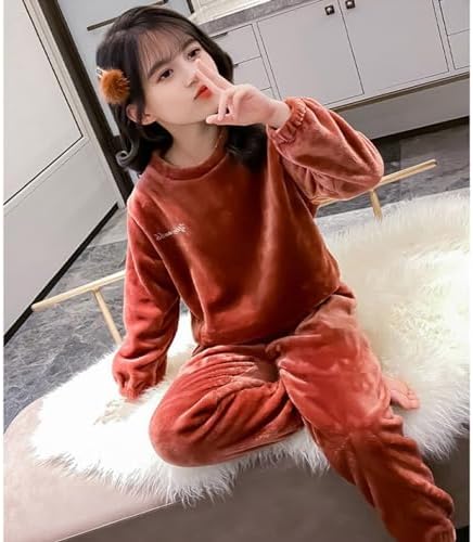 Winter Flannel Set for Toddlers Boy Girl Warm Sweatshirt Fuzzy Pants