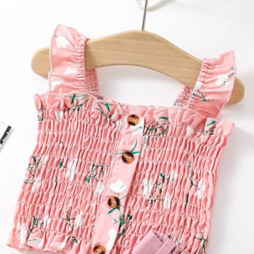 Toddler Girls Floral Print Smocked Outfit Set