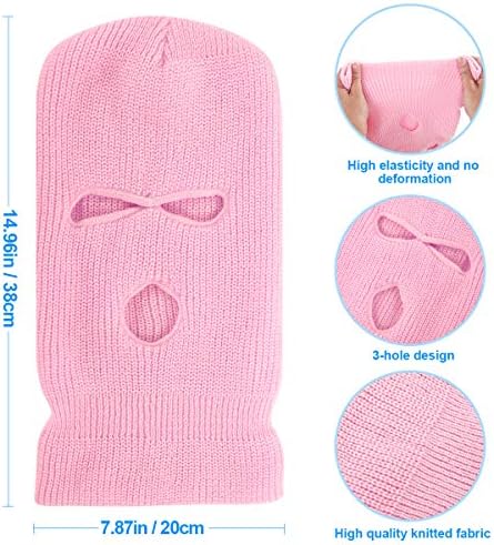 Tmflexe 2 Pieces 3-Hole Ski Mask Winter Balaclava Cap