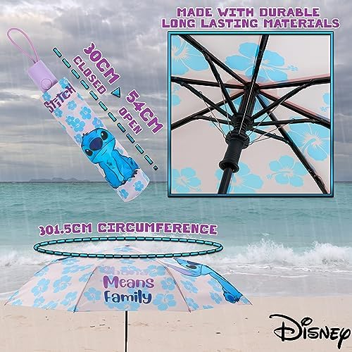 Disney Stitch Folding Umbrella - Lightweight Telescopic for Travel
