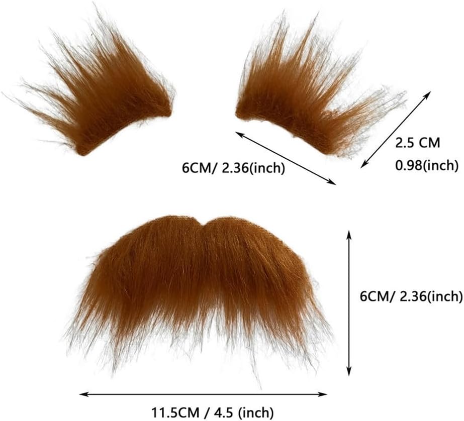 ikasus Brown Mustache Eyebrow Kit for Halloween Costumes