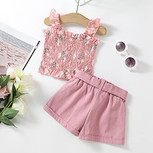 Toddler Girls Floral Print Smocked Outfit Set