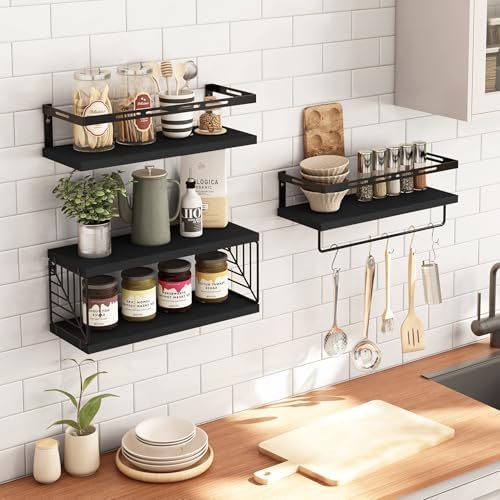 Fixwal 31 Tier Bathroom Floating Shelf with Towel Bar