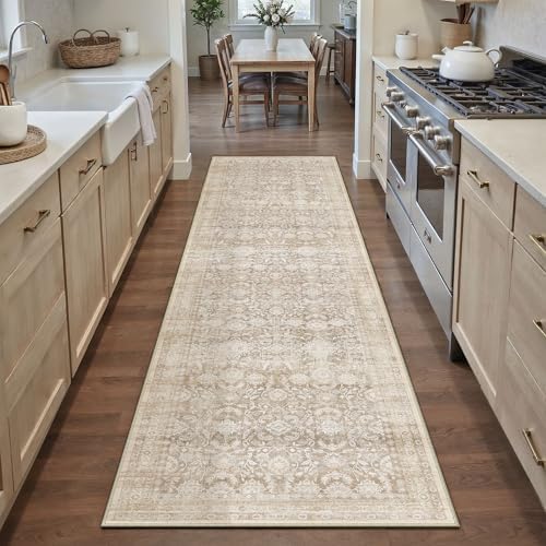 WondRg Distressed Floral Hallway Runner Rug