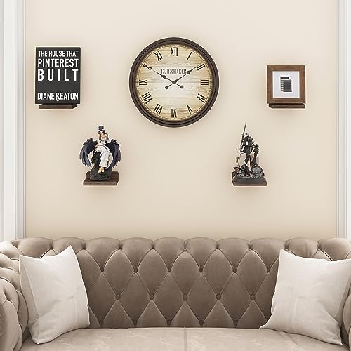 Fixwal Floating Wall Shelves Set of 4 5x5 Inches Dark Carbonized Black