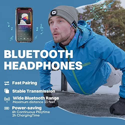 Bosttor Bluetooth Beanie Hat with LED Light