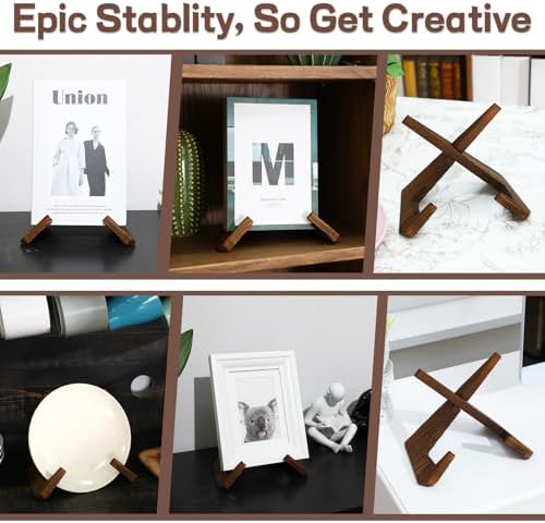 ElevateTech Wooden Plate Holder Display Stand 65 Inch