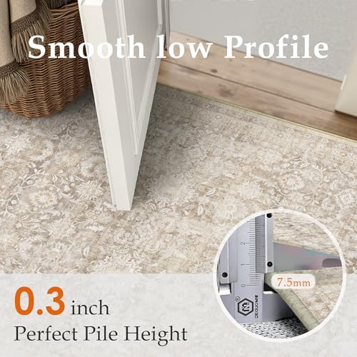 WondRg Distressed Floral Hallway Runner Rug