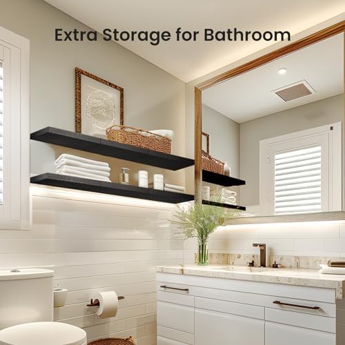 AMADA Floating Shelves Black Set of 3