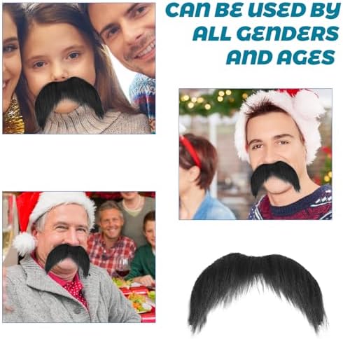 Yolev Fake Mustache Black Beard Adhesive for Adults