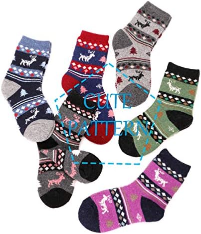 ProEtrade Thick Merino Wool Socks 6 Pack Kids Winter Hiking