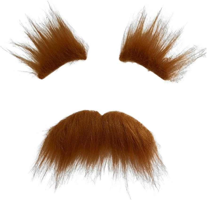 ikasus Brown Mustache Eyebrow Kit for Halloween Costumes
