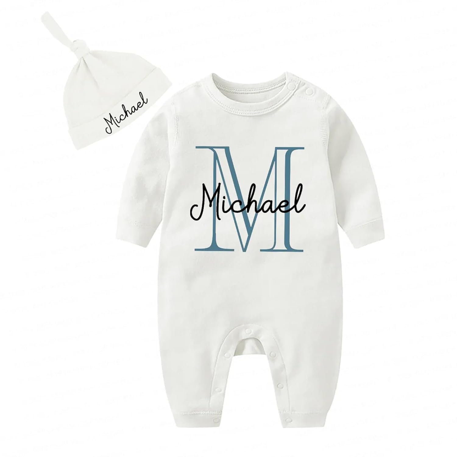 Personalized Monogram Newborn Onesie for Baby Shower or Coming Home