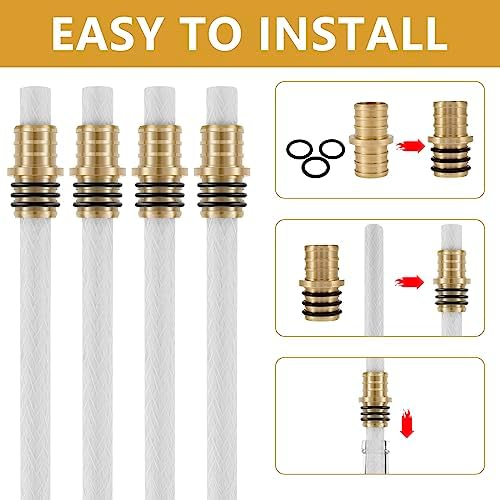 4Pack Wine Bottle Torch Kit with Brass Holders and Wicks