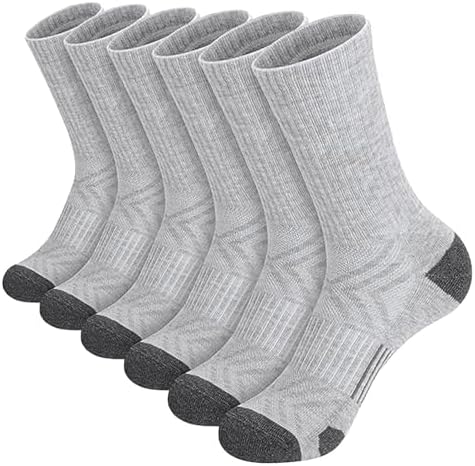 Mens Cushioned Crew Socks 5 Pairs White Low-Cut