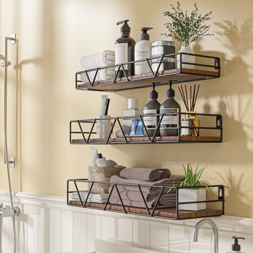 Amaoot Floating Shelves Set of 3 - Black
