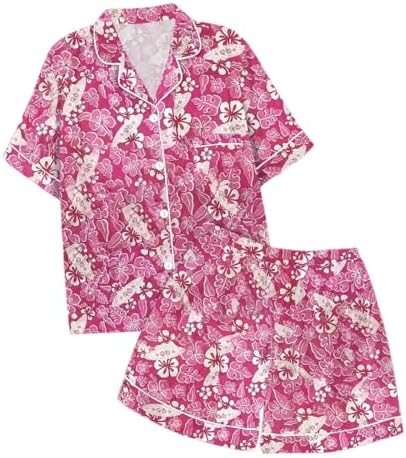 Cute Girls Floral Print 2-Piece Pajama Set